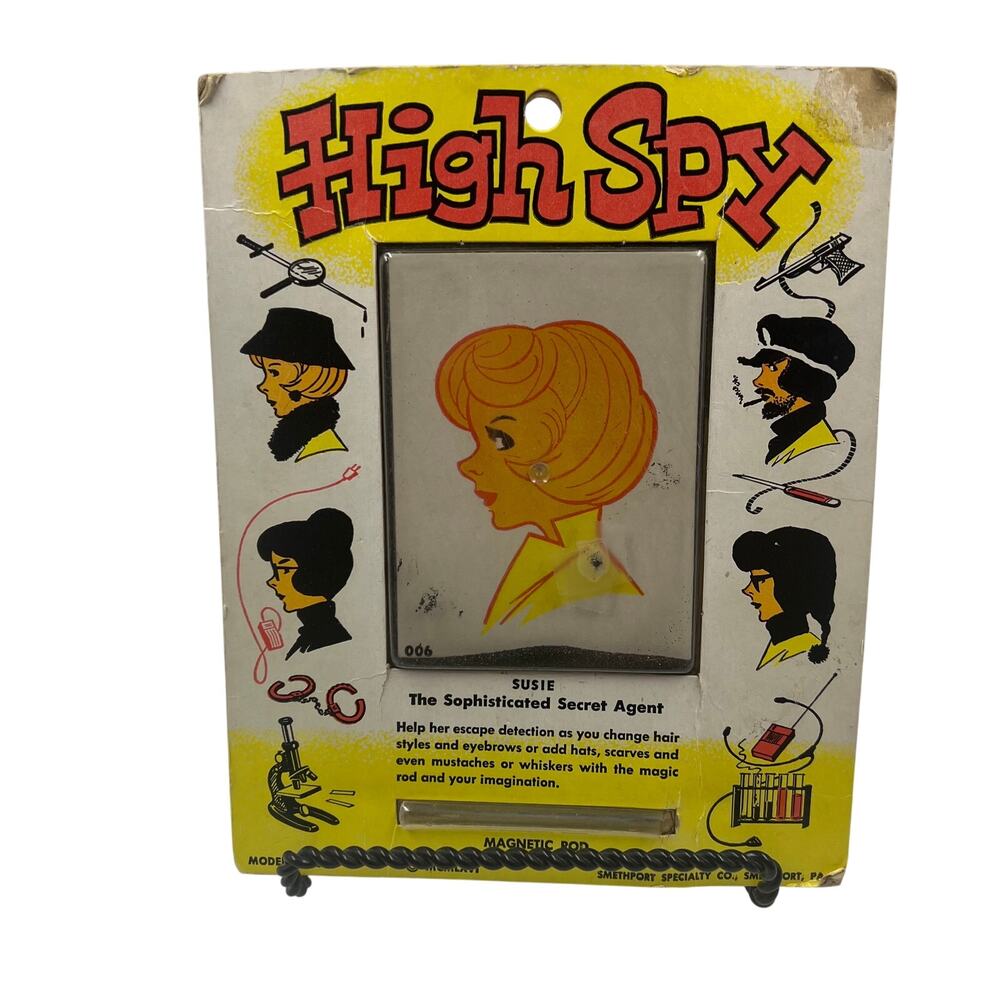 Vintage HIGH SPY Wooly Willy 1966 Magnetic Wand Hair Toy NO WAND Rare‎ Susie